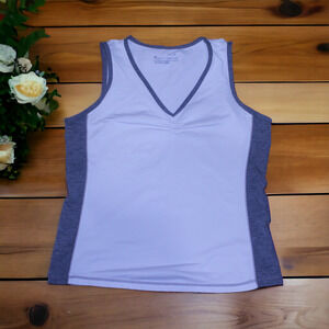 Tek Gear White Grey Women's Fitness Active Wear Tank Top Size M